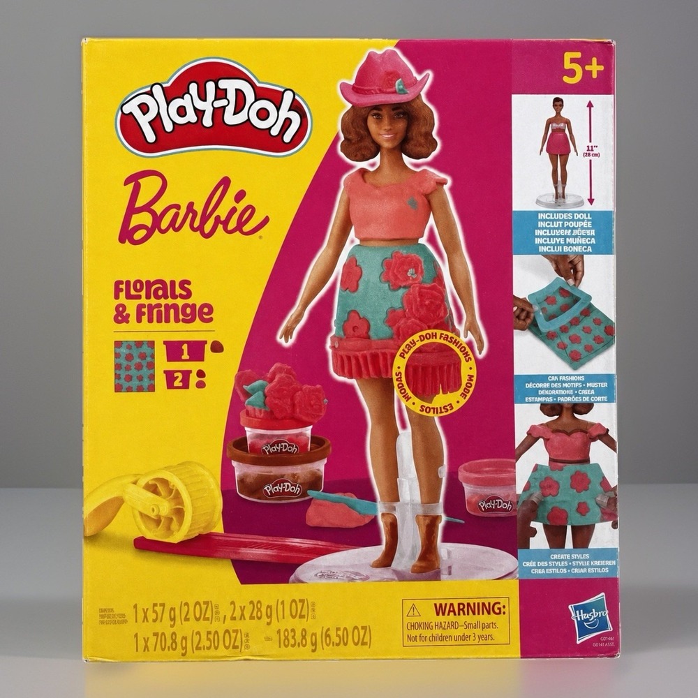 Play-Doh Barbie Florals and Fringe Designer Doll Set Hasbro Mattel 11" Barbie